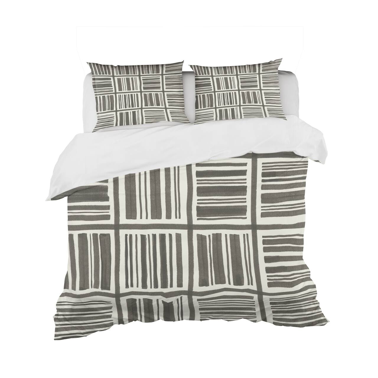 Designart 'Minimalist Graphics I' Geometric Bedding Set - Duvet Cover & Shams